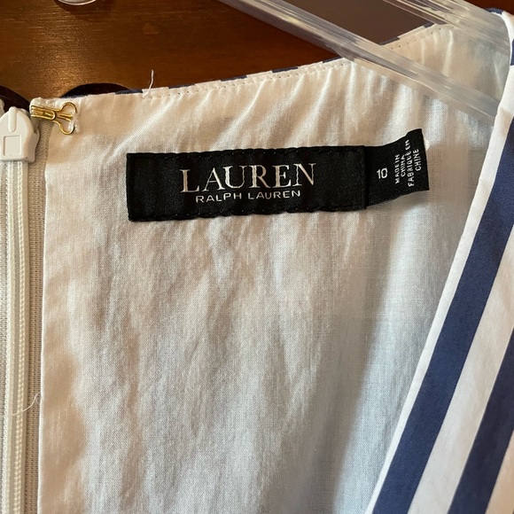 Ralph Lauren blue and white striped dress Size 10 - Picture 6 of 7